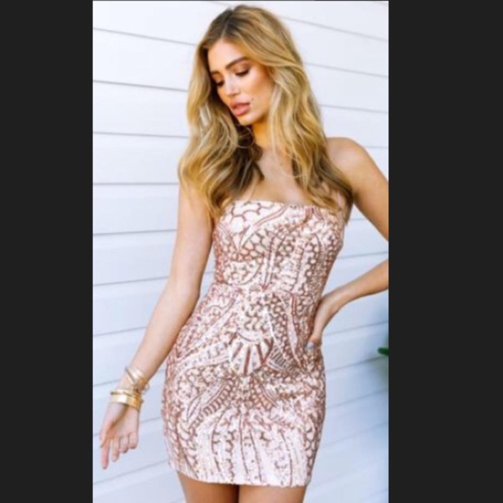 Party dress with crisscross back almost backless.